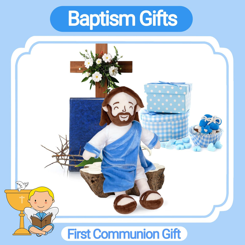 Enryounr Jesus Plush sitting position makes it ideal for display or play