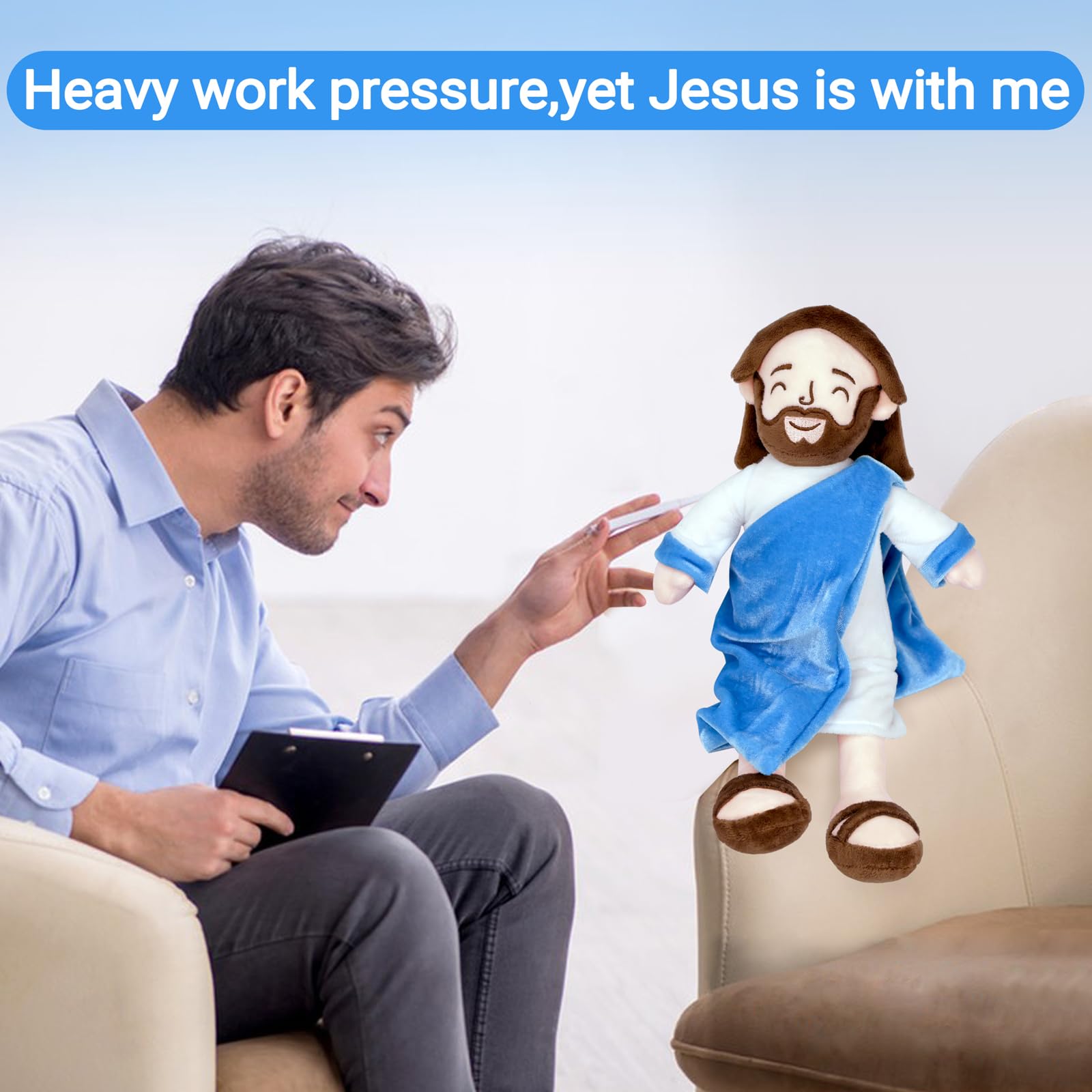 Enryounr Jesus Plush soft huggable material invites comforting, ages-inclusive play