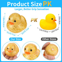 Ensbelei glitter ducks quack softly when squeezed, bringing playful bath time sounds.