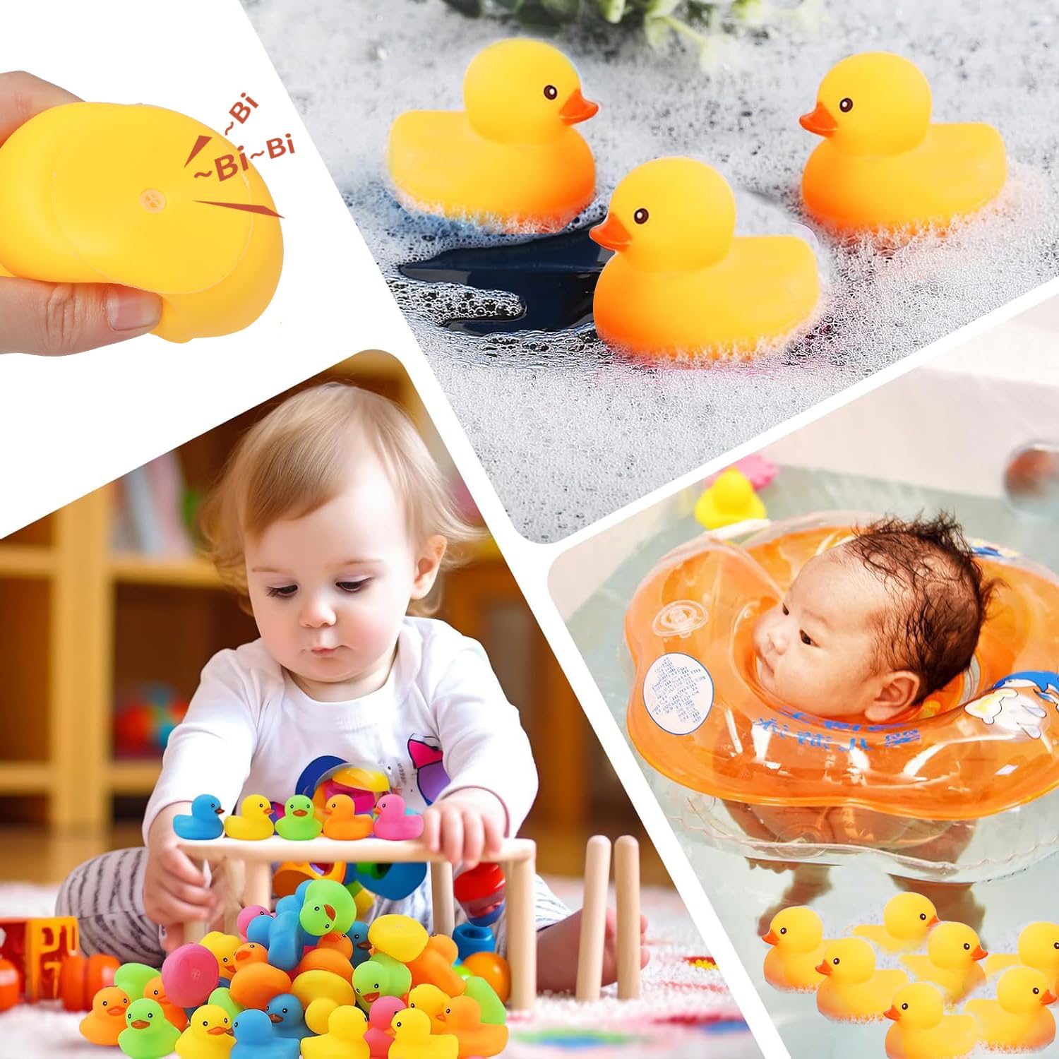 Ensbelei ducks used as party favors and cake toppers