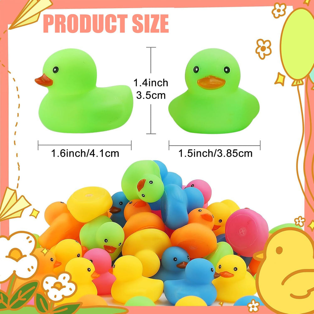 Ensbelei multicolor rubber ducks float upright for engaging bath play.