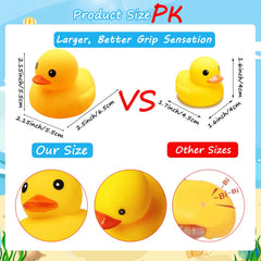 Ensbelei yellow ducks floating on tub edge for fun