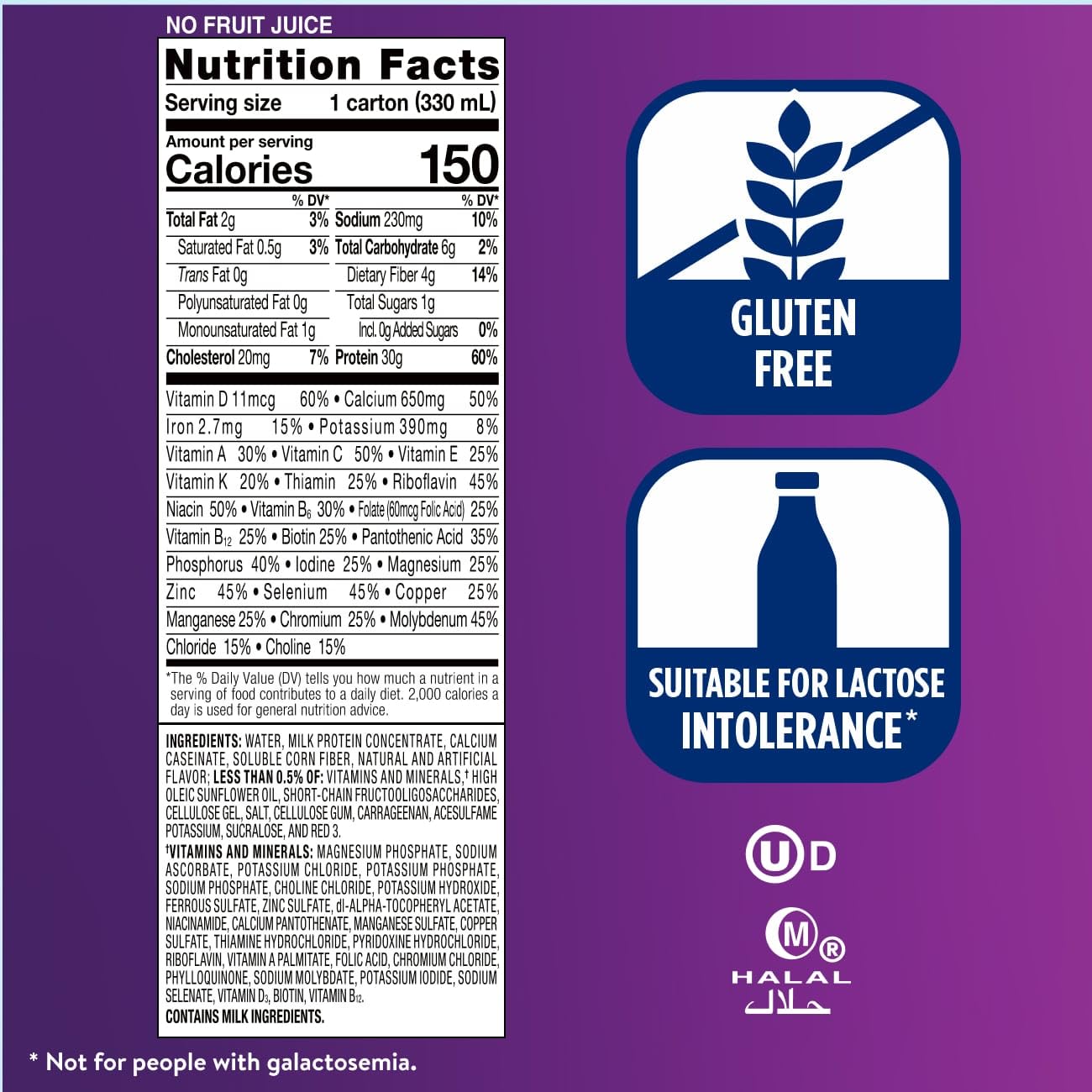 Ensure Max Protein Creamy Strawberry caffeine-content indicates caffeinated option