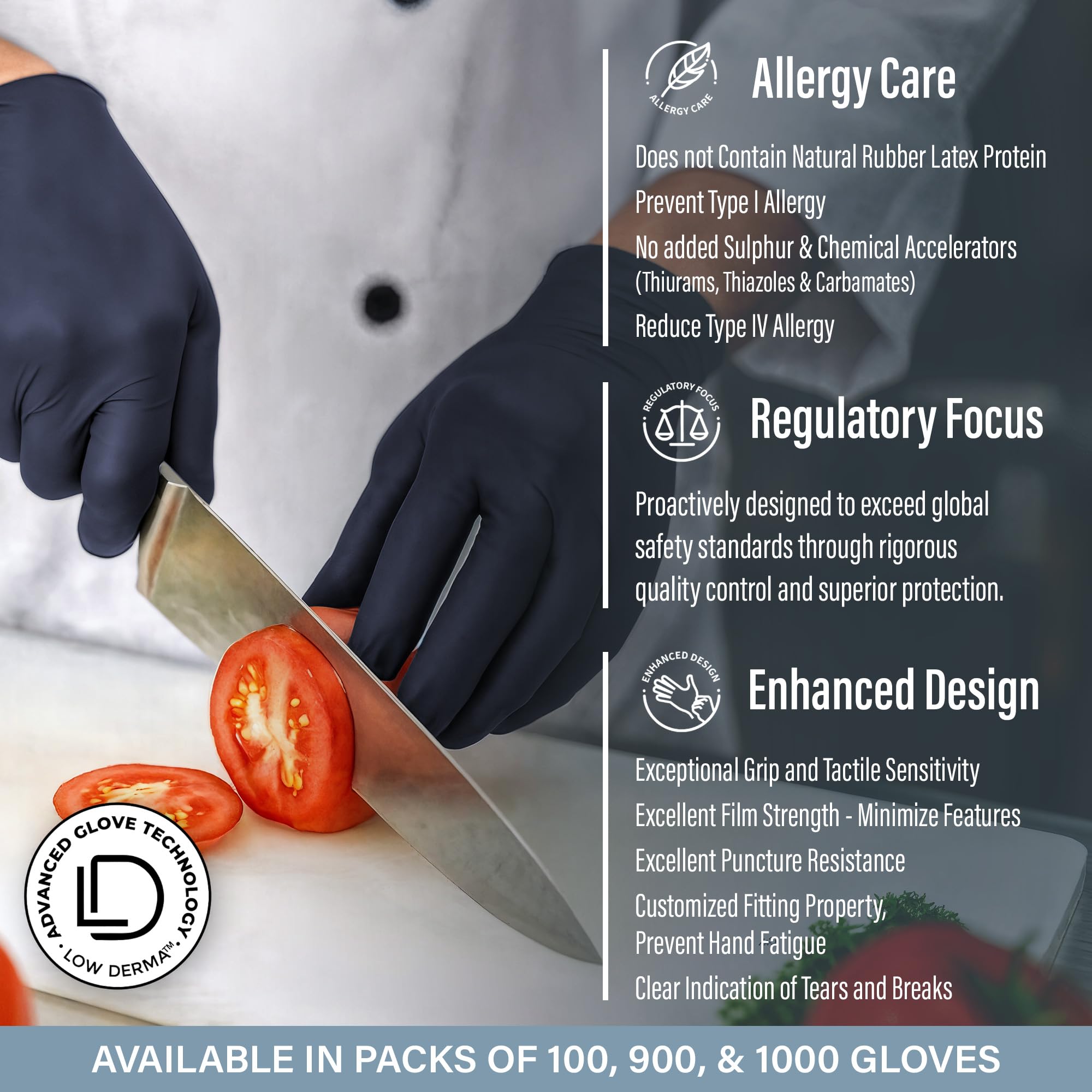 Ensure chemo-rated nitrile gloves with strong chemical resistance for medical settings