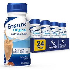 Ensure Original Butter Pecan shake in an 8oz bottle for quick, balanced nutrition.
