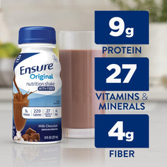 Ensure Original Milk Chocolate glass stir emphasizes creamy texture and satisfying taste.