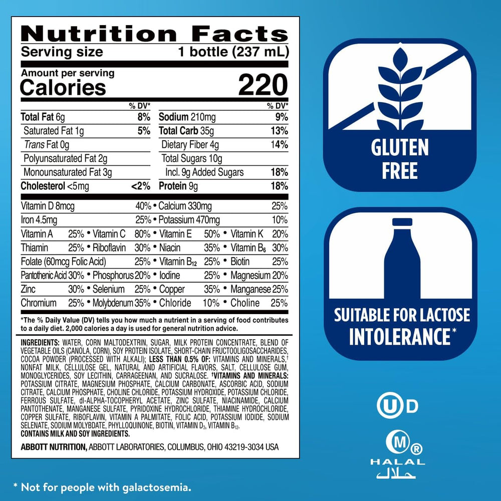 Ensure Original Milk Chocolate pack of 24 bottles offers daily convenience.