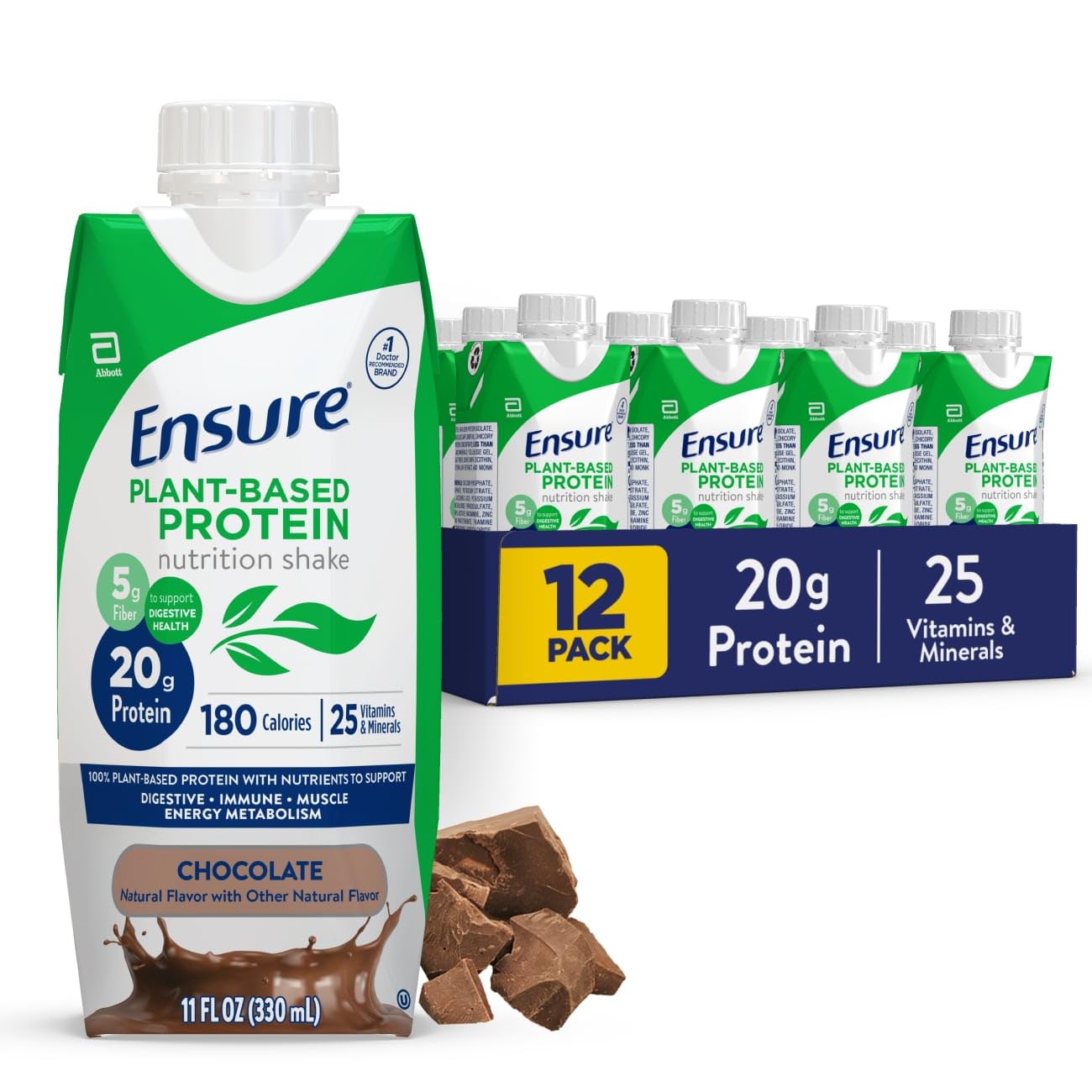 Ensure Plant-Based Protein Shake vanilla bottle for convenient on-the-go nutrition