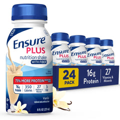 Ensure Plus Vanilla nutrition shake bottle for convenient on-the-go nutrition
