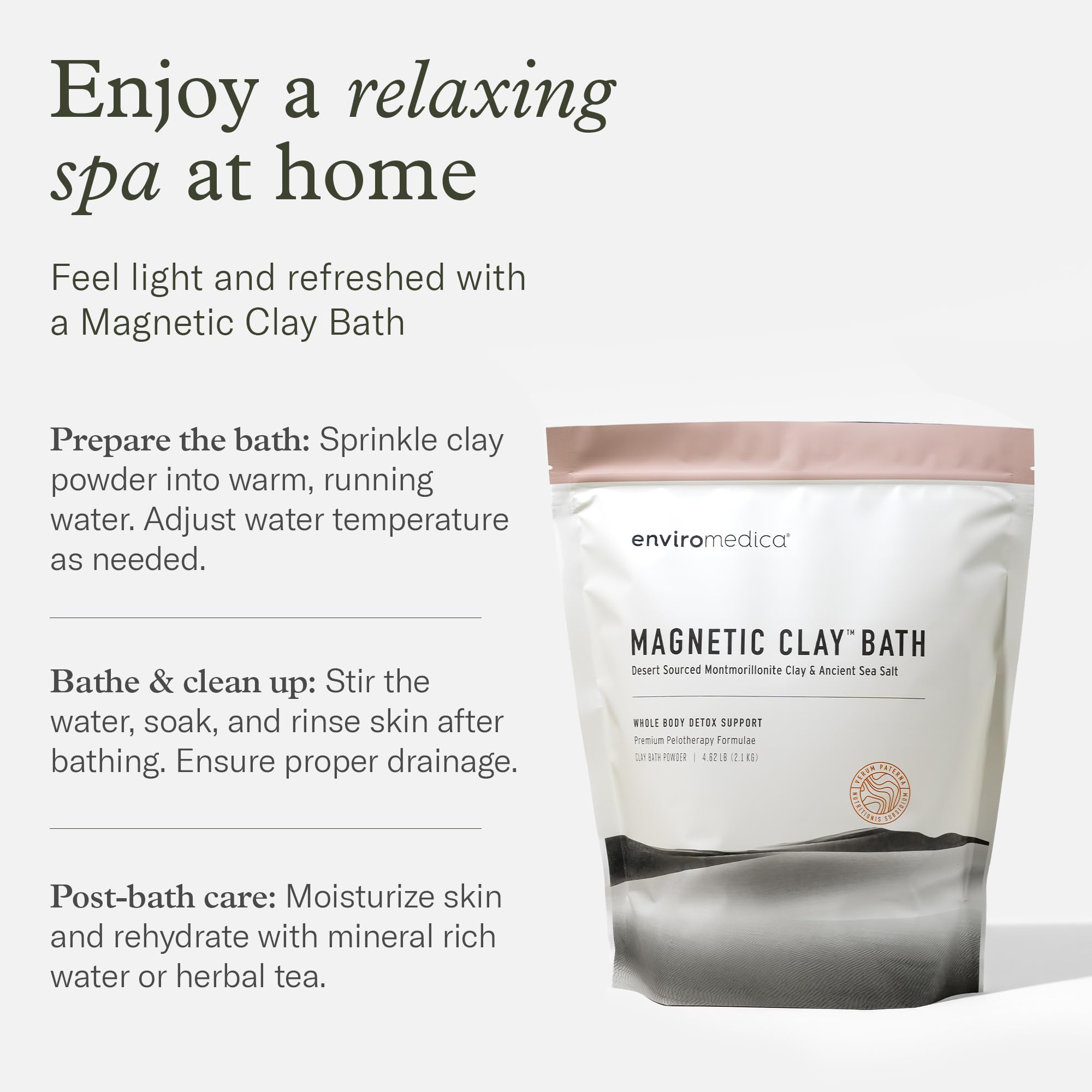 Enviromedica 500g packaging shown with simple, additive-free powder