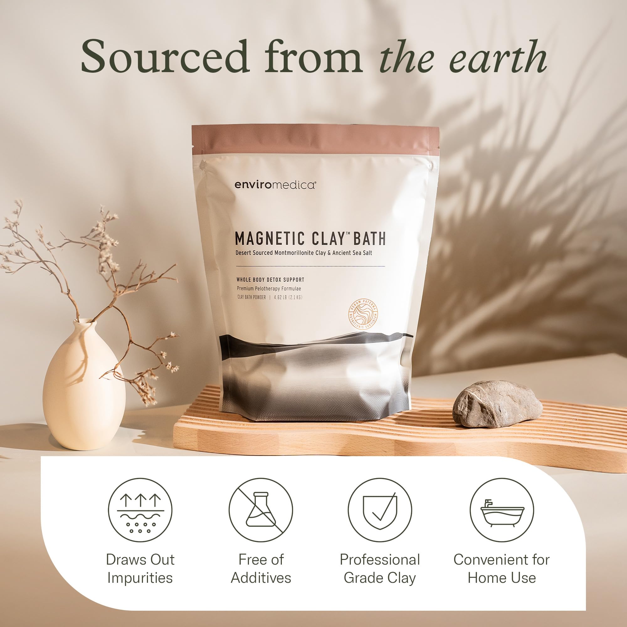 Foot bath with bentonite clay for soothing foot care