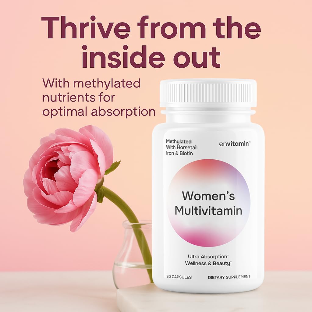 Envitamin Iron Horsetail Biotin Complex bottle emphasizing mineral-rich daily support.