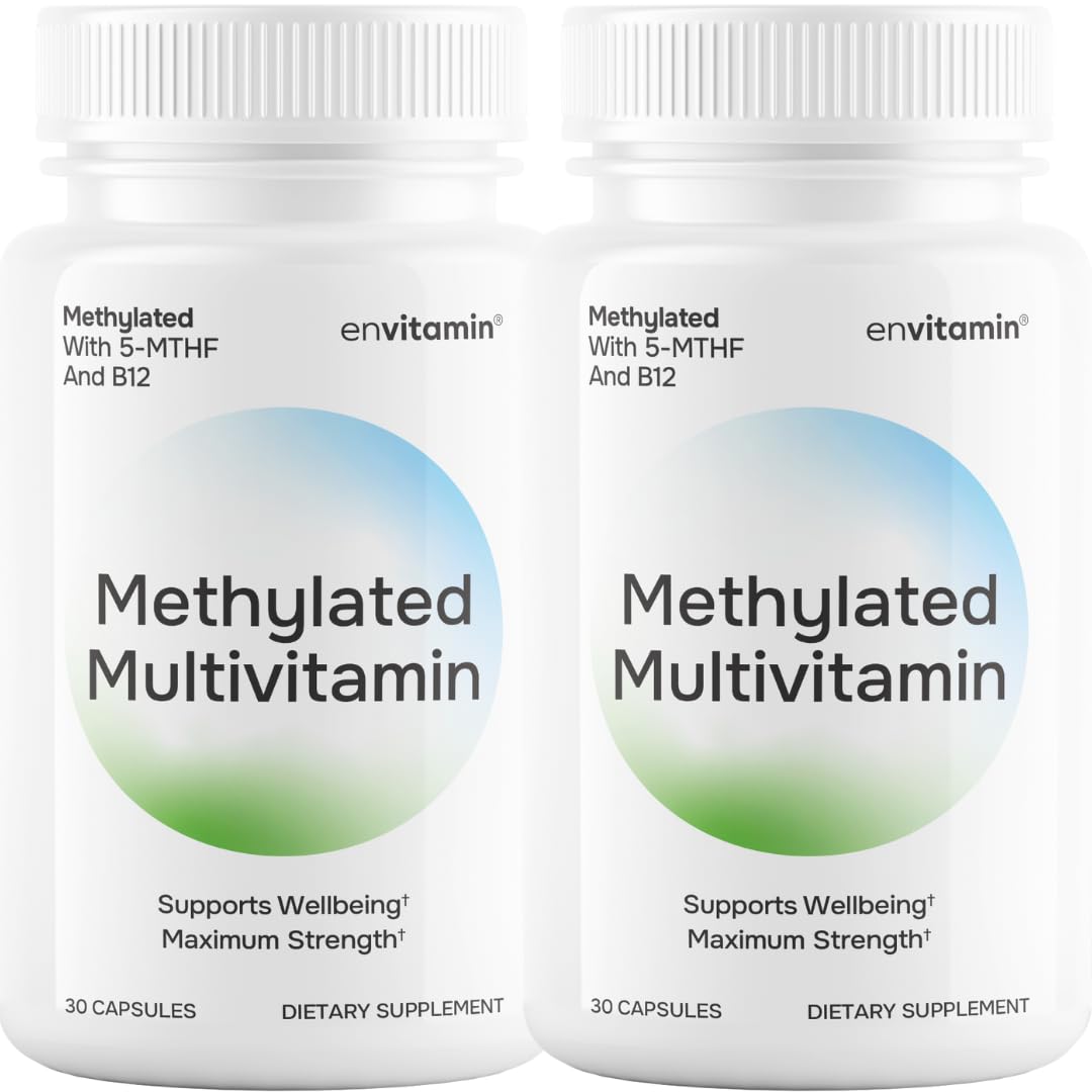 Envitamin methylated multivitamin bottle front for daily wellness.