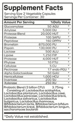 Envitamin Slimbiosys Ultra Probiotic ingredients label highlights natural, non-GMO formulation