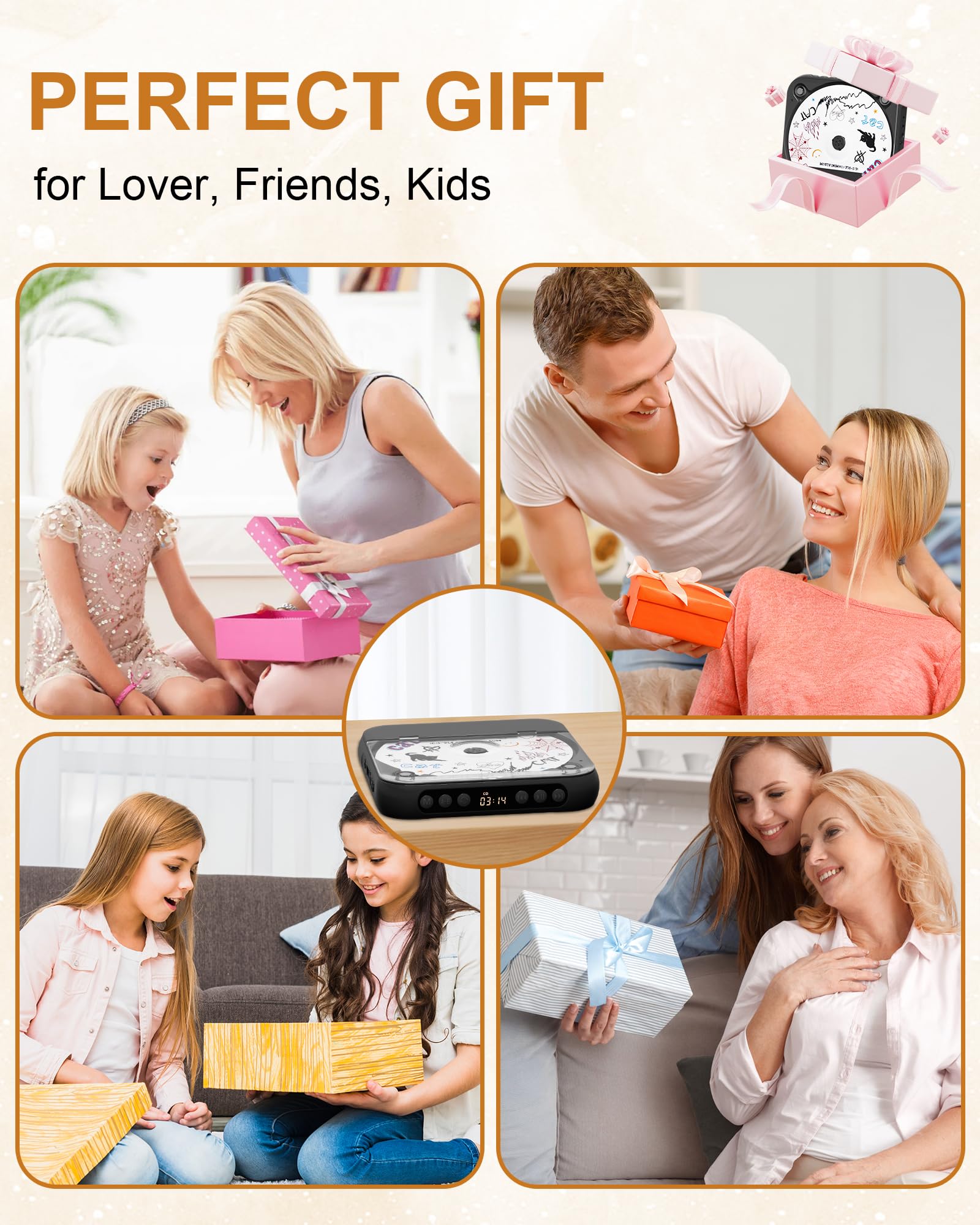 ENVYCLOUD CD player included wired headphones for convenient private listening.