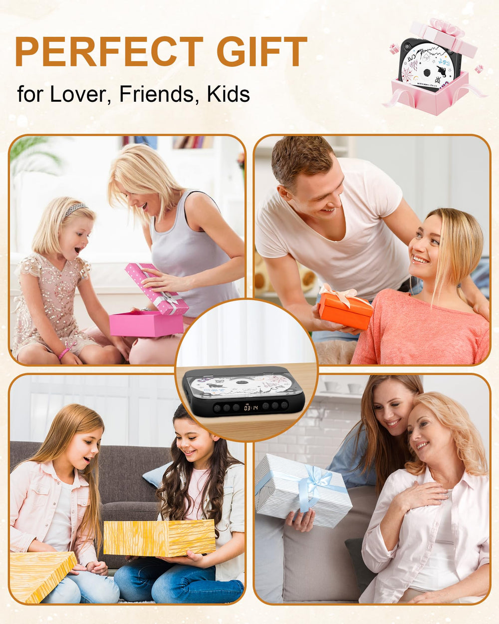 ENVYCLOUD CD player included wired headphones for convenient private listening.