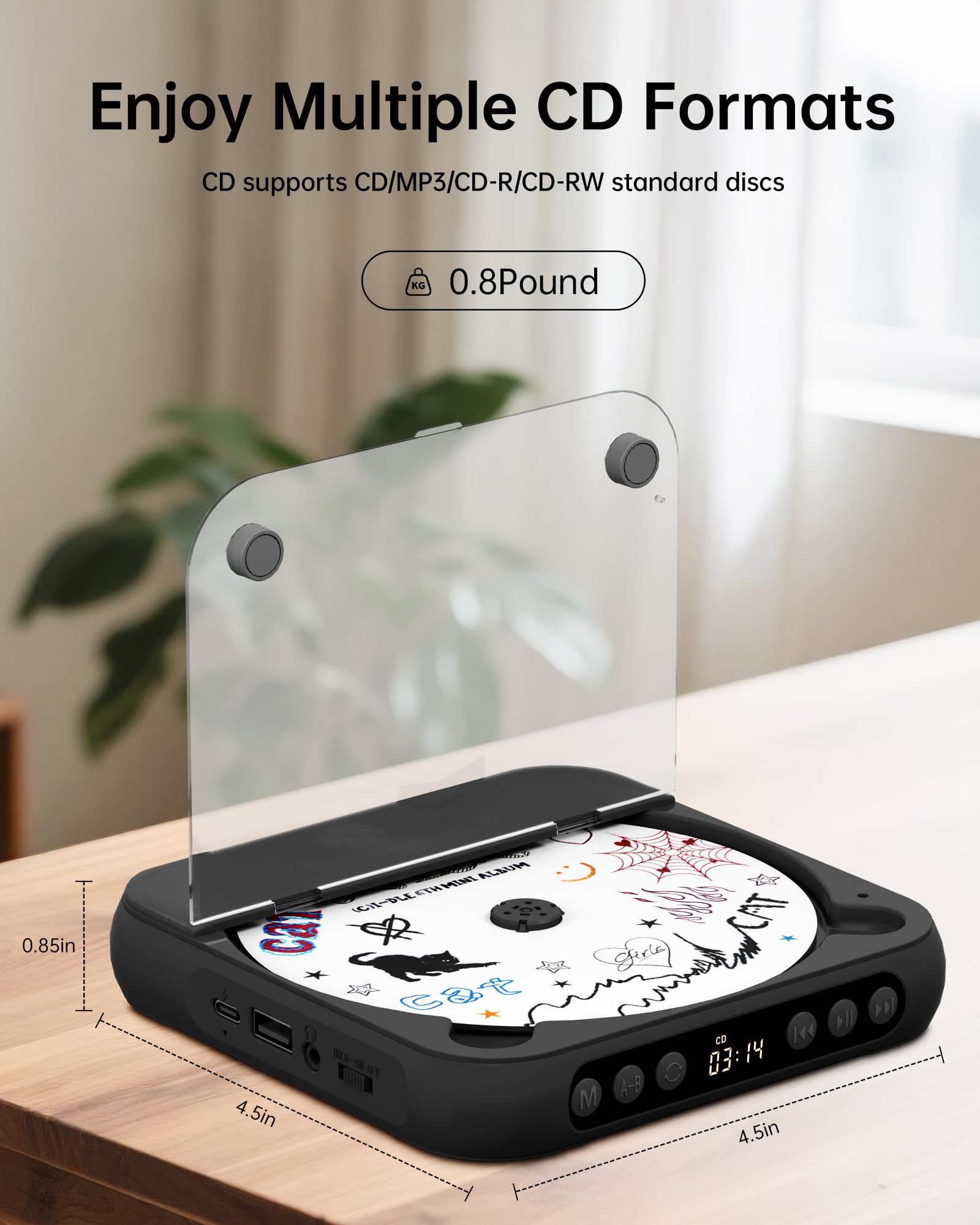 ENVYCLOUD CD player rechargeable battery demonstrates portable power for outdoors.