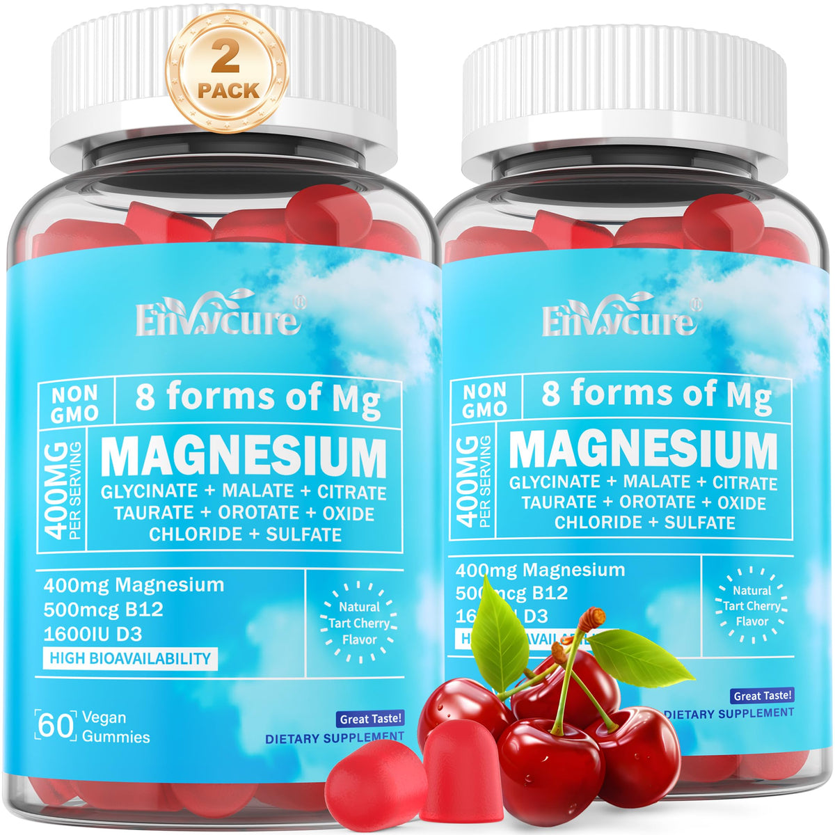 EnvyCure Magnesium Complex Gummies show eight magnesium forms for versatile daily support.
