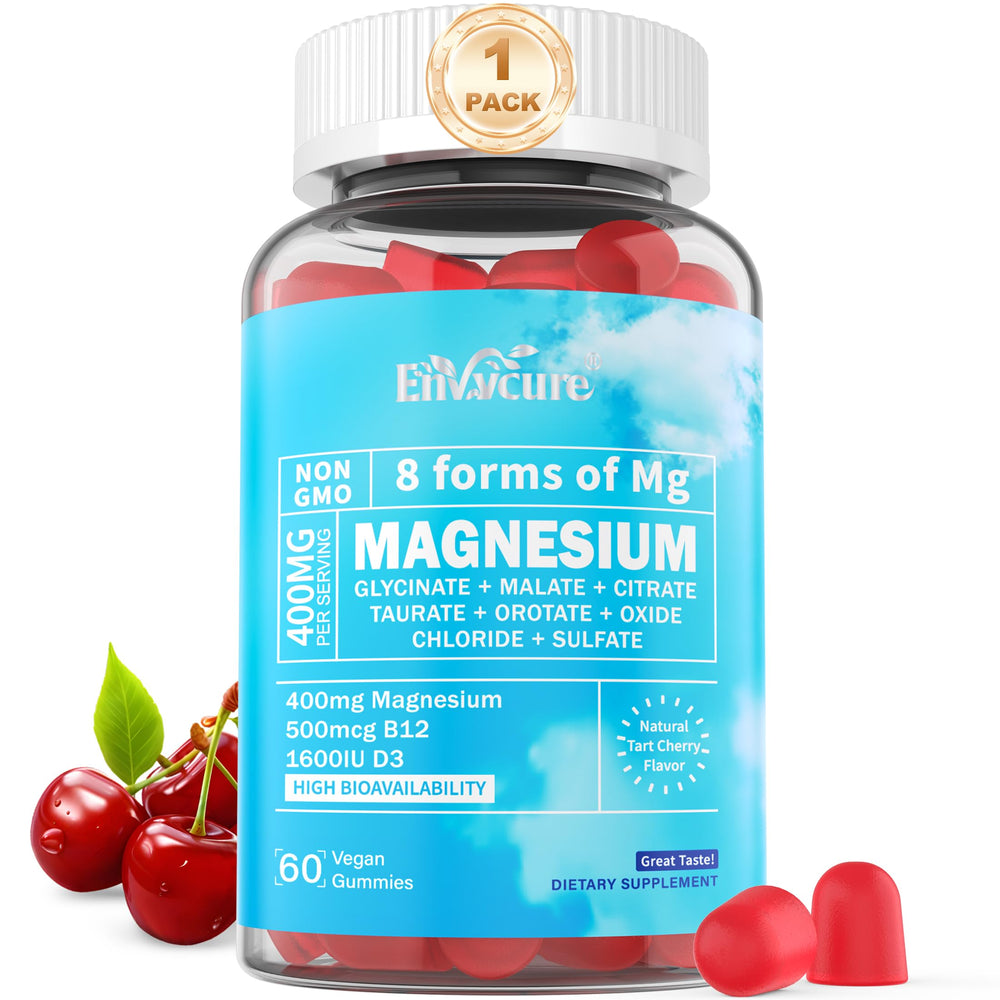 EnvyCure Magnesium Complex Gummies bottle with 8 forms supports calm and rest