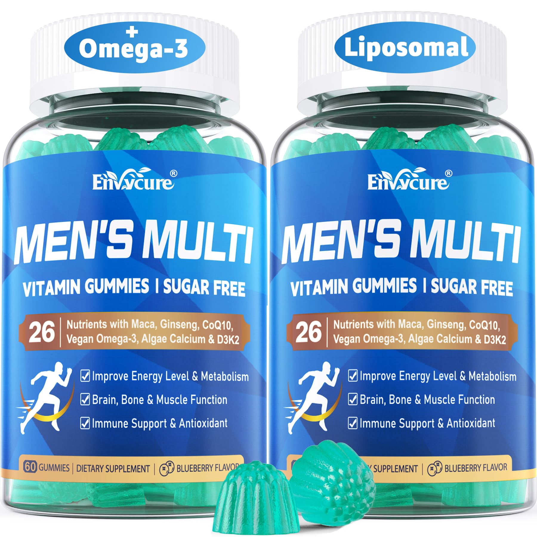 EnvyCure methylated multivitamin gummies bottle front showing daily energy support.