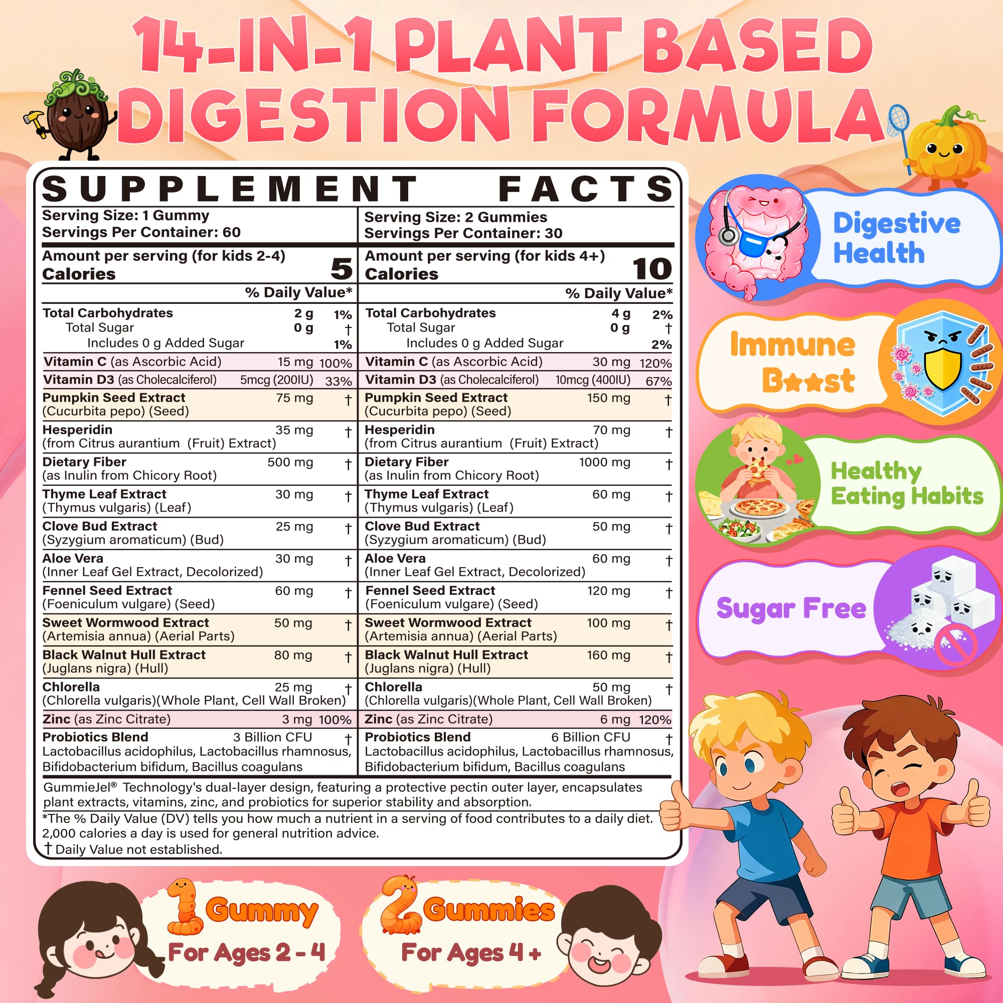 EnvyCure Para Clean Gummies for kids bottle, easy daily intake.