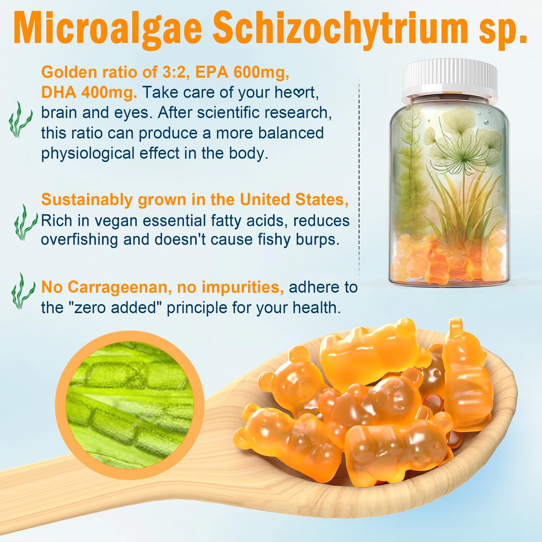 EnvyCure algae omega-3 label highlights EPA 600mg and DHA 400mg
