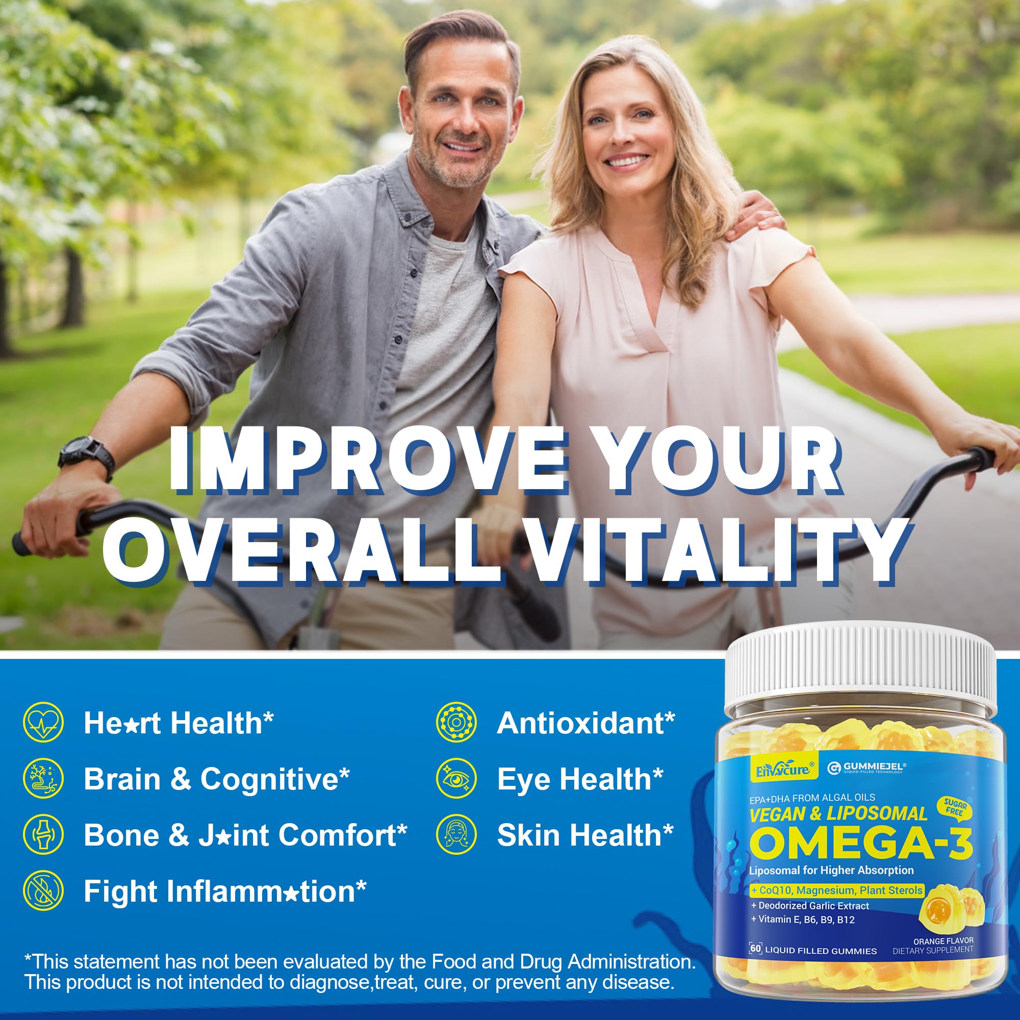 EnvyCure vegan omega-3 gummies close-up showing gummy texture