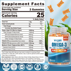 EnvyCure vegan omega-3 gummies close-up shows vibrant orange flavor and sugar-free formula