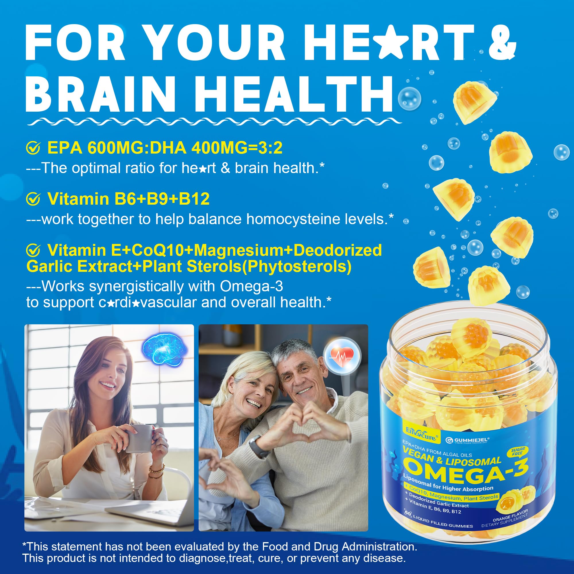 EnvyCure vegan omega-3 gummies packaging box on display