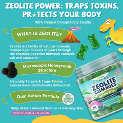 EnvyCure Zeolite Detox Gummies closeup of spirulina and chlorella ingredients for immune support