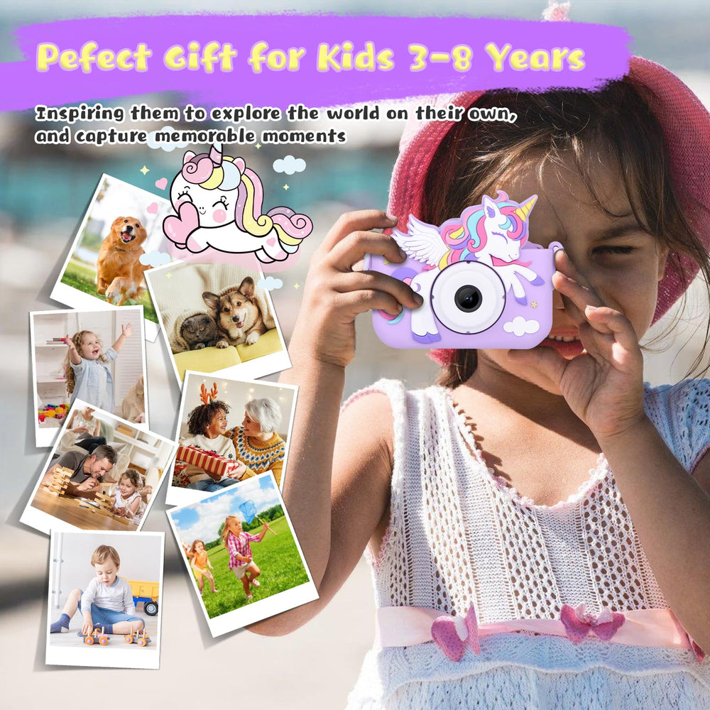 Envyvip unicorn camera 12MP 1080p captures clear kid moments on the go