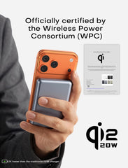 Enyneo 22.5W wireless charging with MagSafe attachment on iPhone