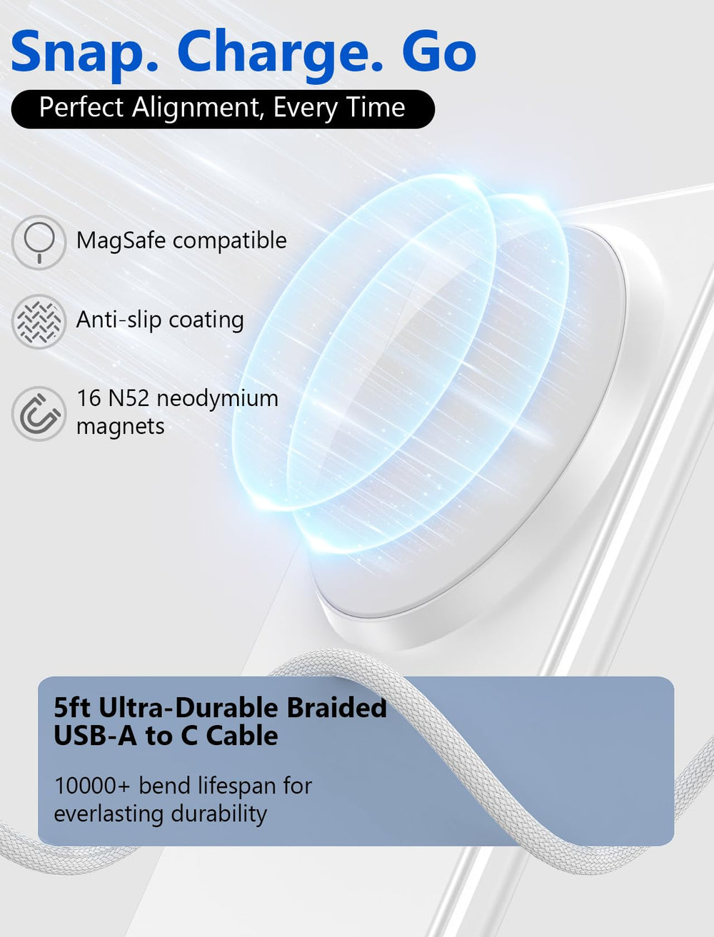Enyneo MagSafe Charger Stand case-friendly design works through most cases.