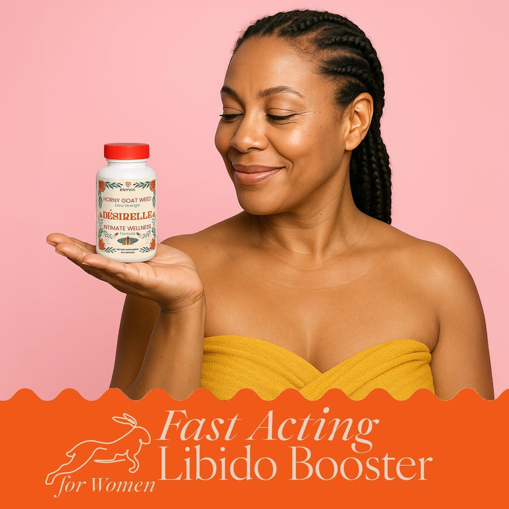 Enyvia Libido Support mood balance montage suggesting stress relief potential