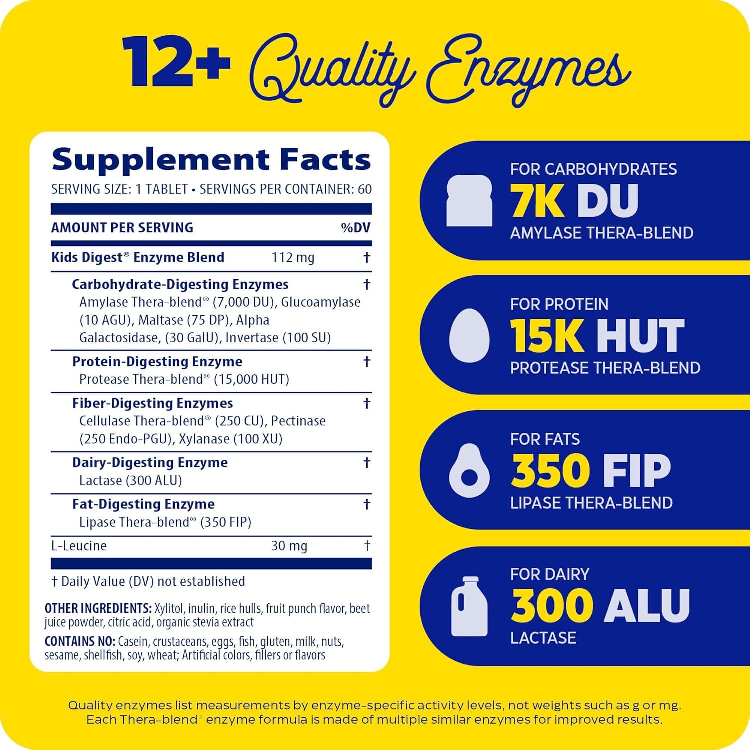 Enzymedica Kids Digest chewables after meals with fruit-punch flavor.