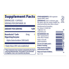 Enzymedica BeanAssist caplets ready to aid digestion after meals.