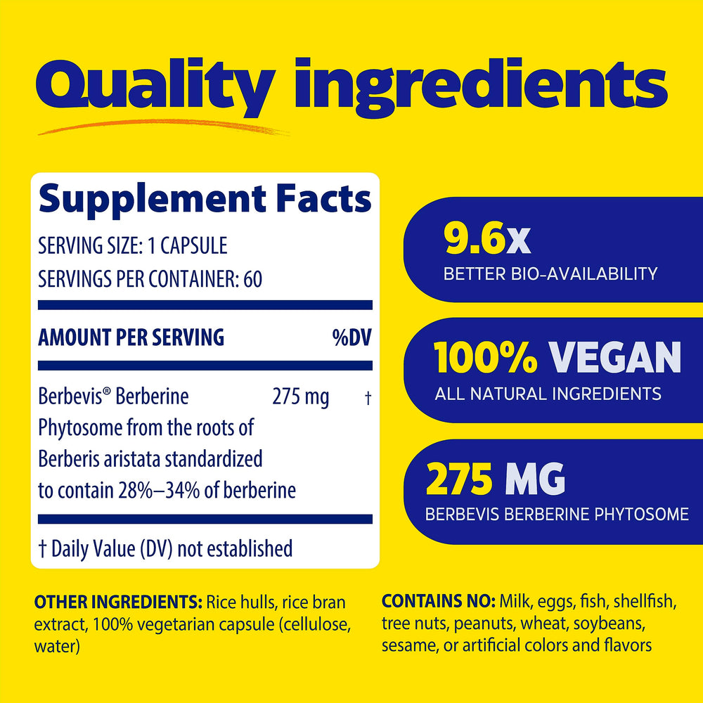 Enzymedica Berberine Phytosome capsules-closeup emphasizes standardized berberine content.