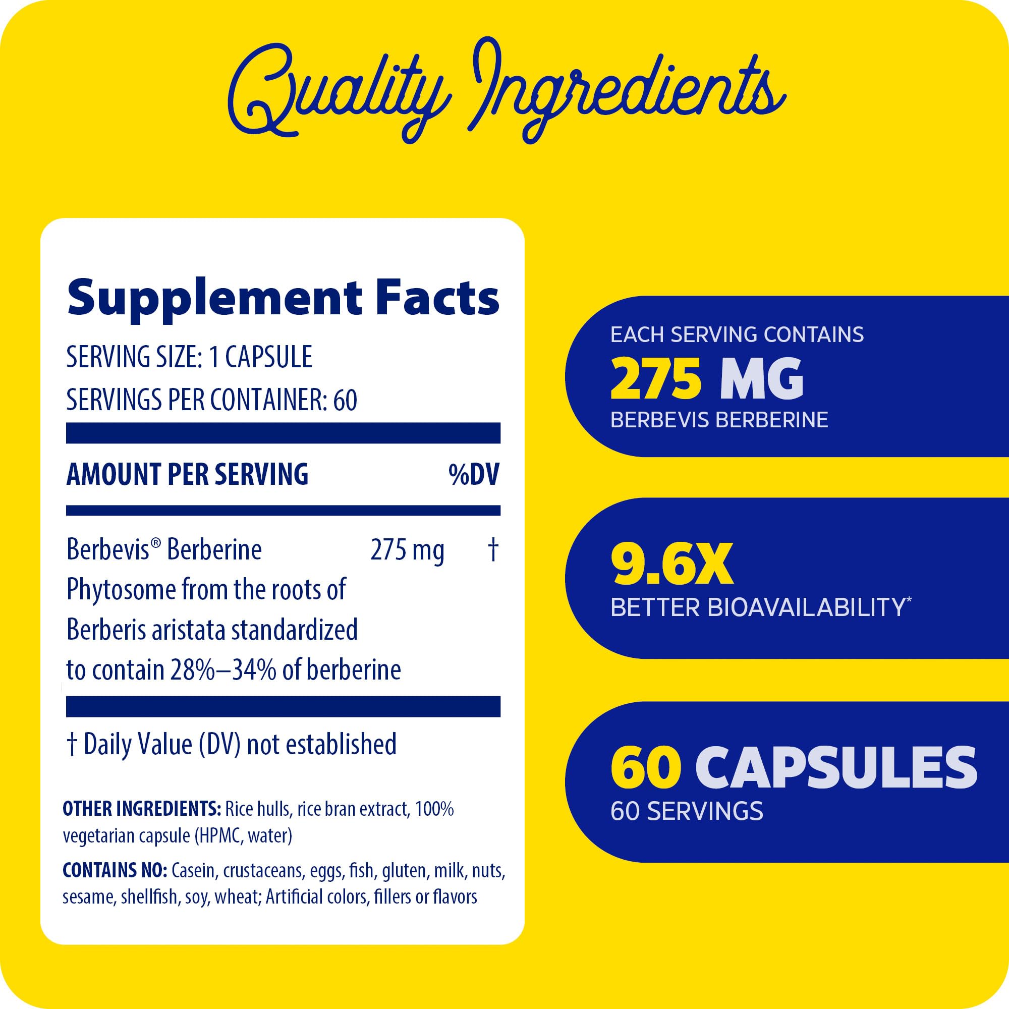 Close-up of Enzymedica Berberine Phytosome capsules showing smooth, easy-to-swallow form.