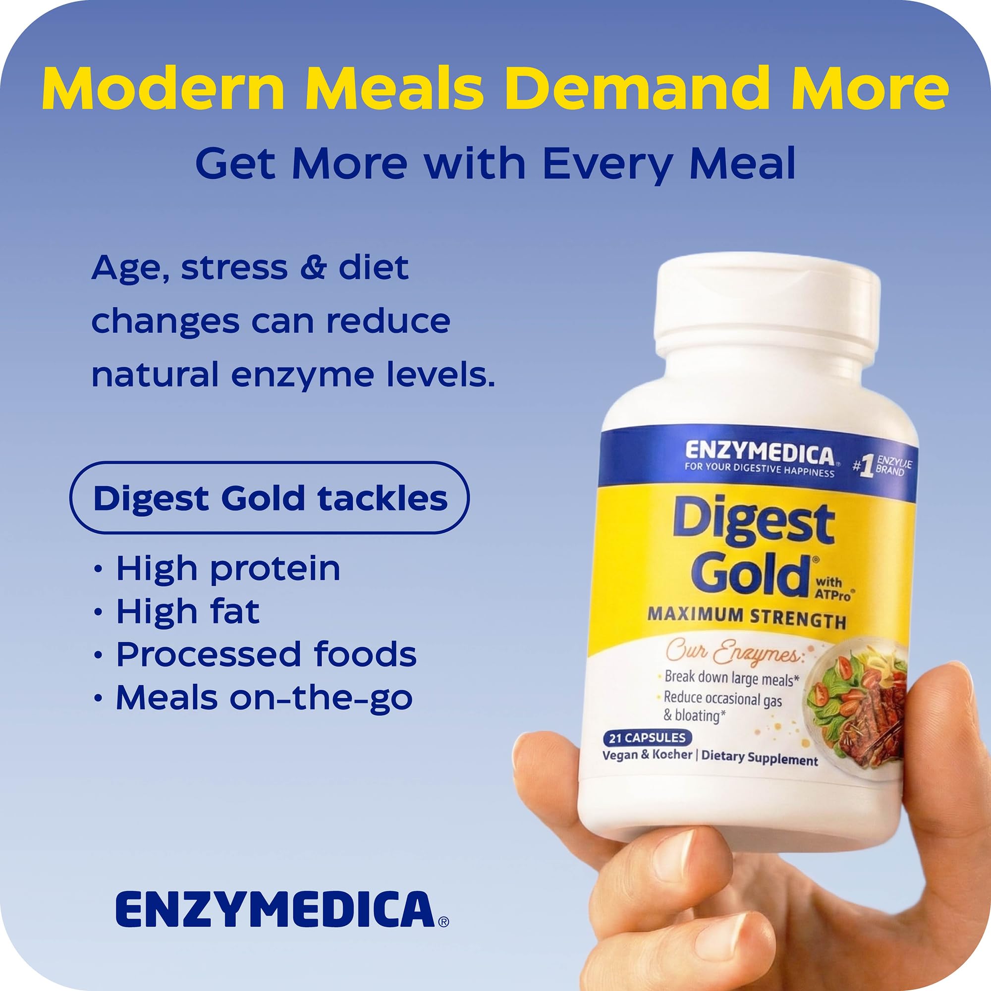Travel-ready bottle shown for on the go digestion support