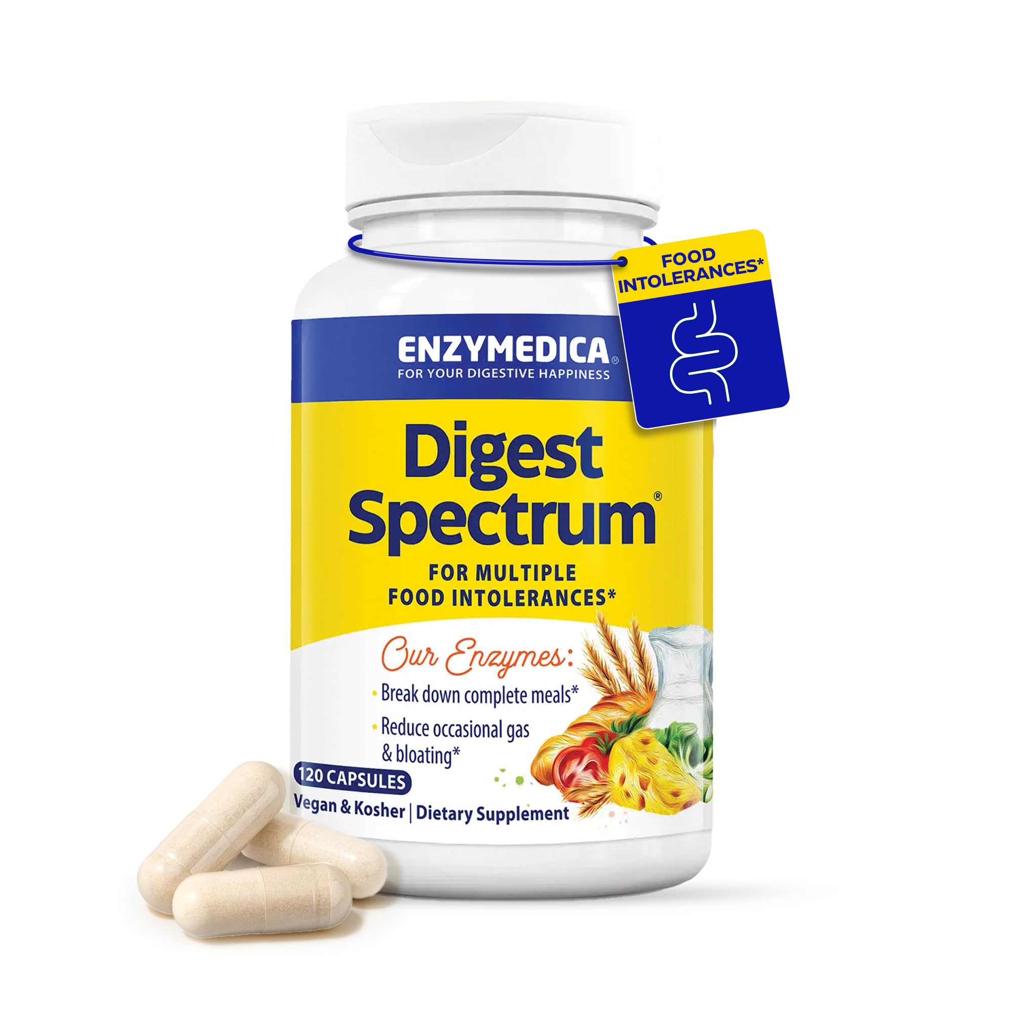 Enzymedica Digest Spectrum bottle front view supports everyday digestion.