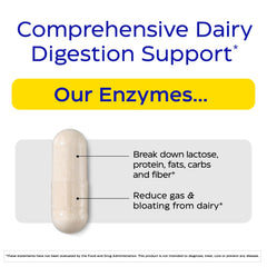 Enzymedica Lacto bottle side view, convenient dairy support on the go.