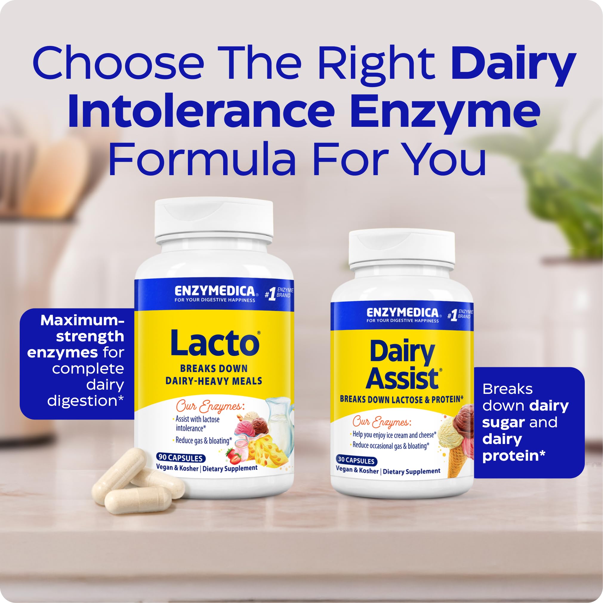 Lacto bottle on kitchen counter, easy daily dairy use.