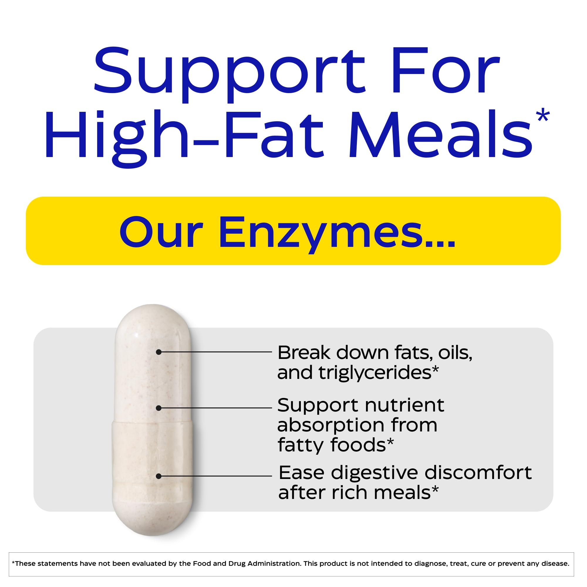 Enzymedica Lypo Gold bottle label emphasizing the enzyme blend and serving guidance.