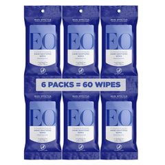 EO Hand Cleansing Wipes Lavender Pop in a resealable pouch for on-the-go sanitizing