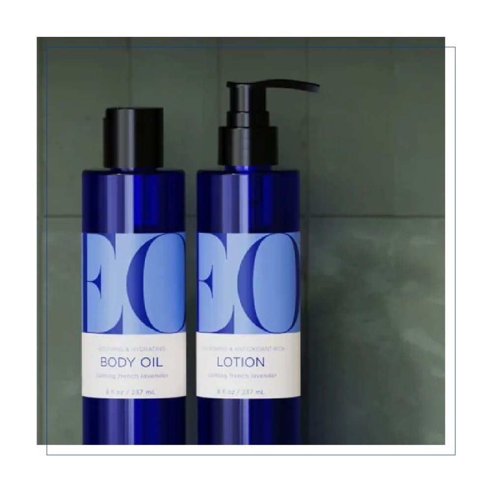 Hand applying EO Lavender Shower Gel for a calming cleanse