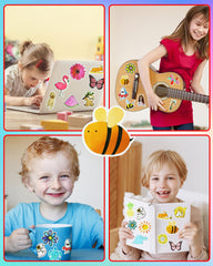 Eoaod kids stickers showcase durable waterproof prints for laptops and water bottles