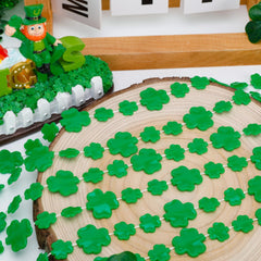 EOBOH green shamrock beads highlight 4 leaf clover design for luck