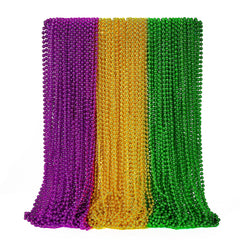 EOBOH Mardi Gras beads in green purple gold collection for festive throws.