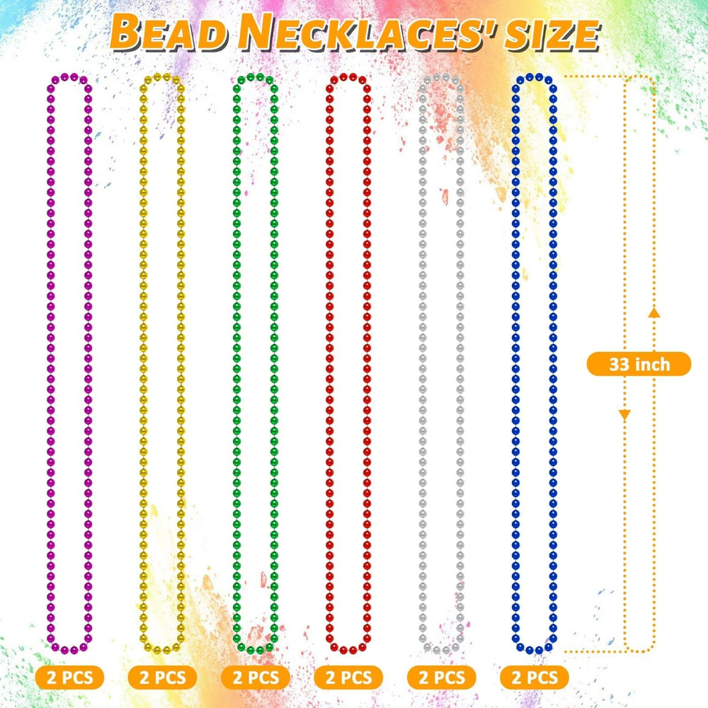 EOBOH metallic 33-inch bead necklaces for bold parade accessories.