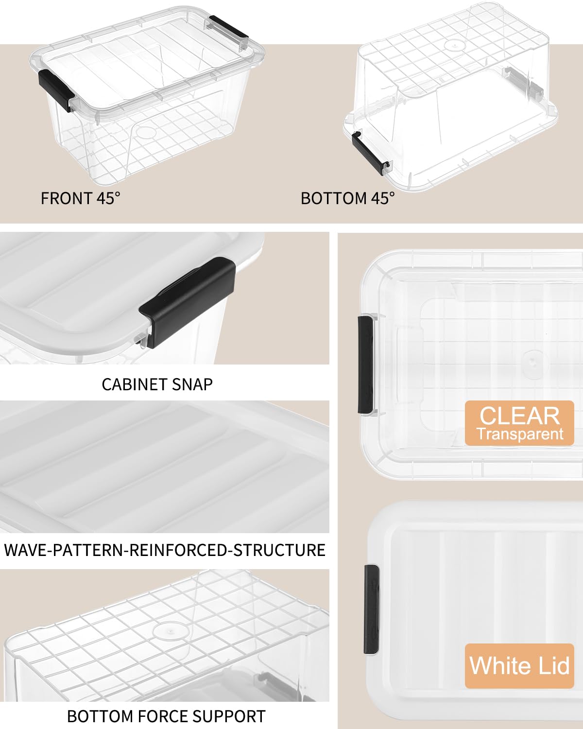 EOENVIVS see-through bin lets you spot contents at a glance.